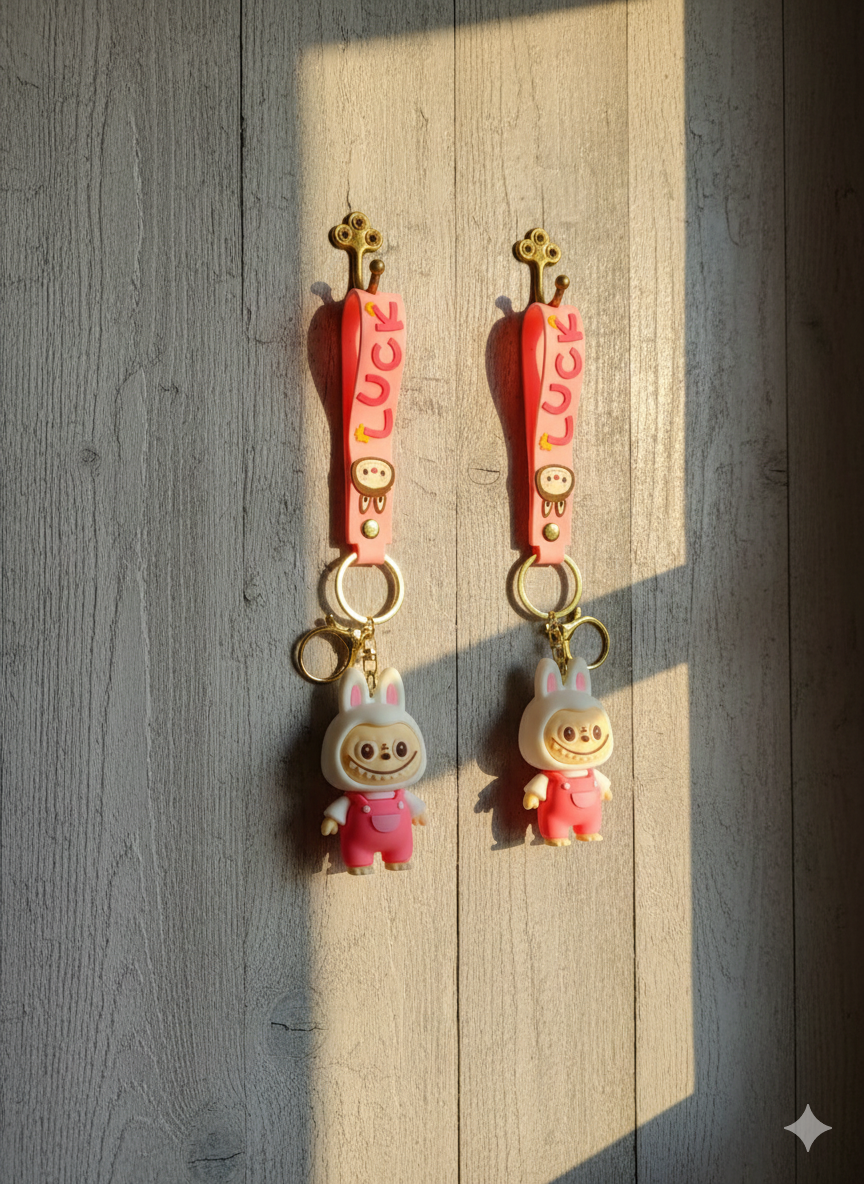 labubu keychain WITH soft silicone strap