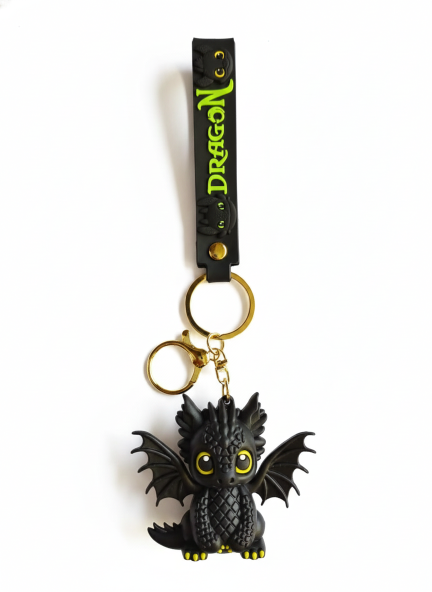 Nightfury keychain WITH soft silicone strap