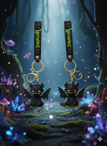 Nightfury keychain WITH soft silicone strap