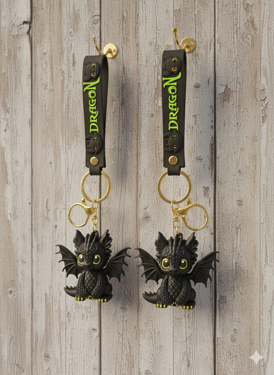 Nightfury keychain WITH soft silicone strap