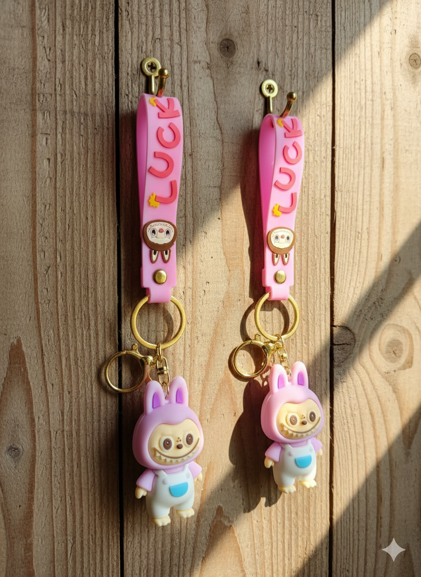 labubu keychain WITH soft silicone strap
